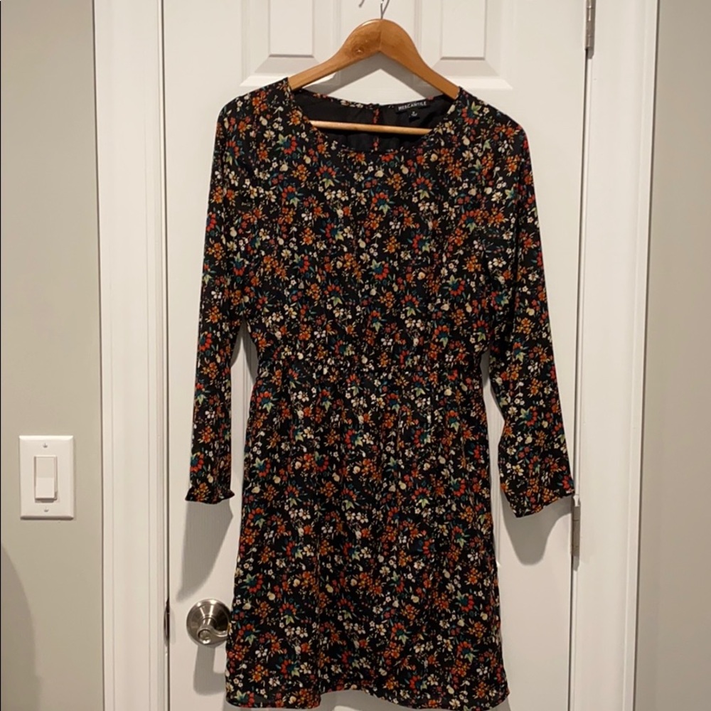 J Crew long sleeve floral print dress